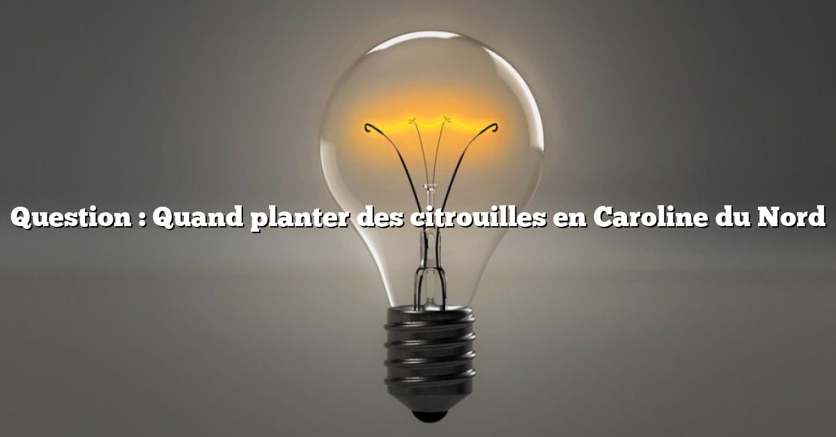 Question : Quand planter des citrouilles en Caroline du Nord